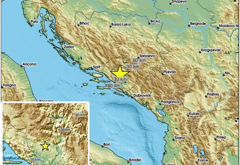 Novi potres u Hercegovini, epicentar kod Mostara