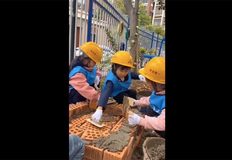 VIDEO Ovako izgleda odgoj djece u vrtićima u Kini: ''Miješam malter, motam žicu...''