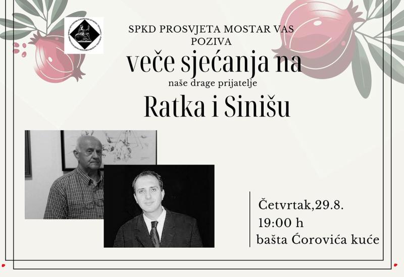 Mostar: Večer sjećanja na Ratka i Sinišu