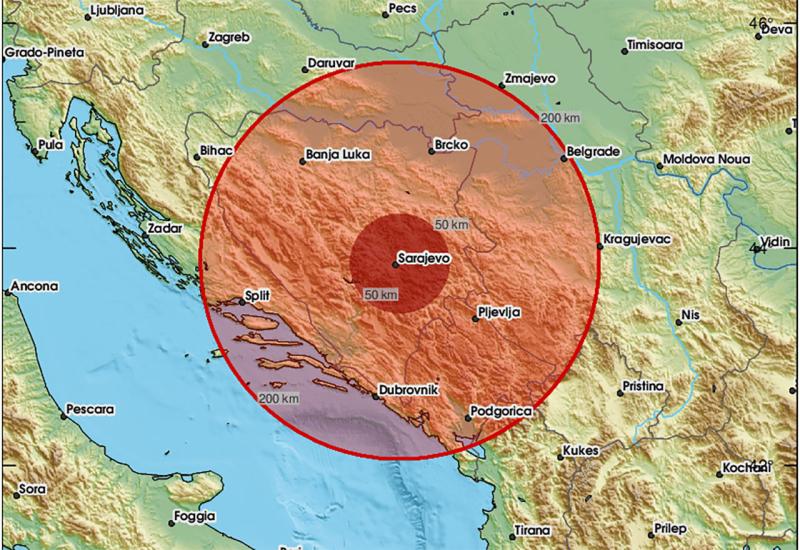 Potres pogodio BiH, epicentar u blizini Sarajeva