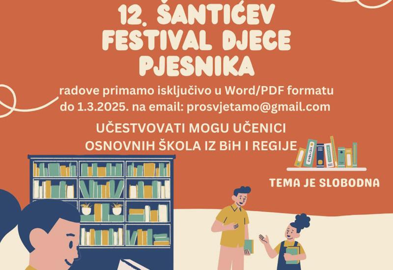 Raspisan natječaj za 12. izdanje Šantićevog festivala djece pjesnika