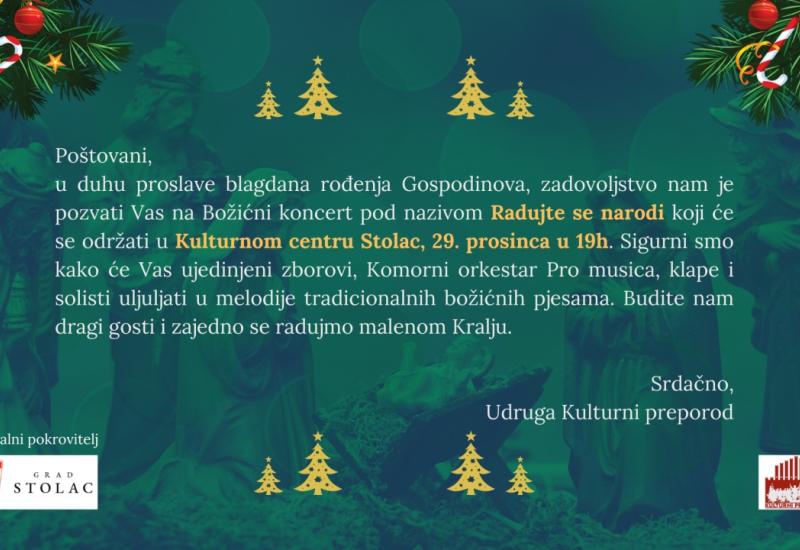 Tradicionalni božićni koncert "Radujte se narodi" stiže u Stolac