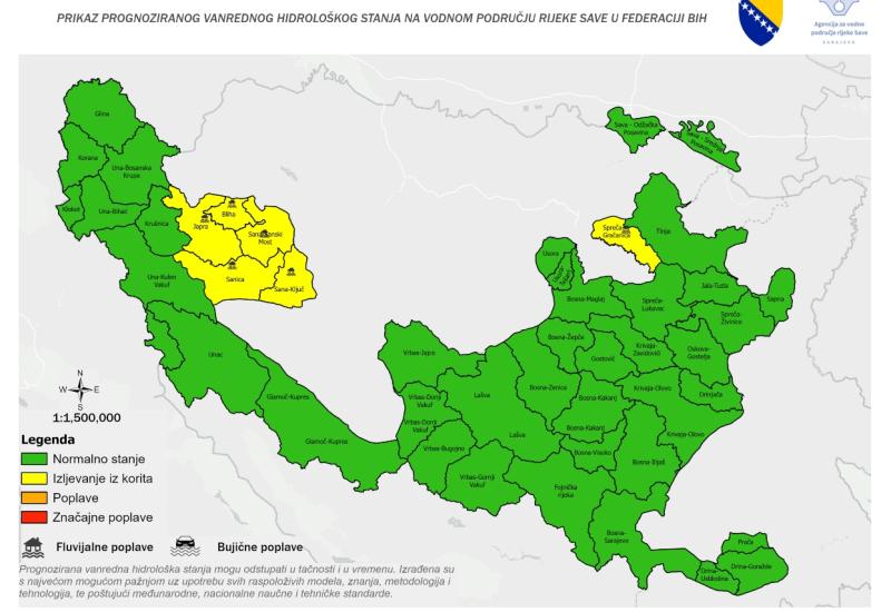 U BiH su zbog topljenja snijega moguće poplave