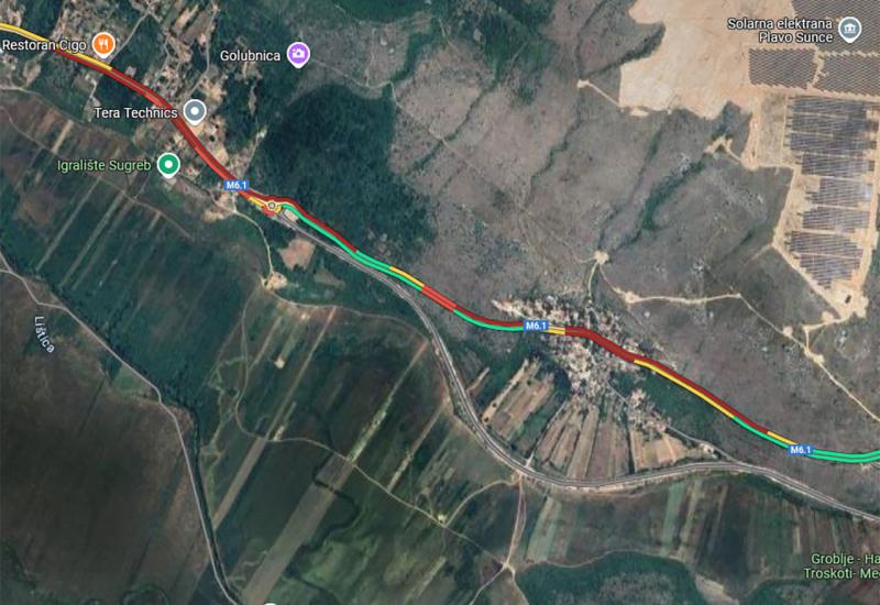 Prometna gužva - Prekinut promet između Mostara i Širokog Brijega, moguća prometna nezgoda